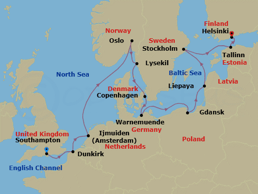 Itinerary map