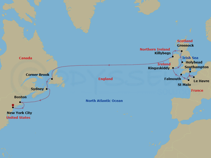 Itinerary map