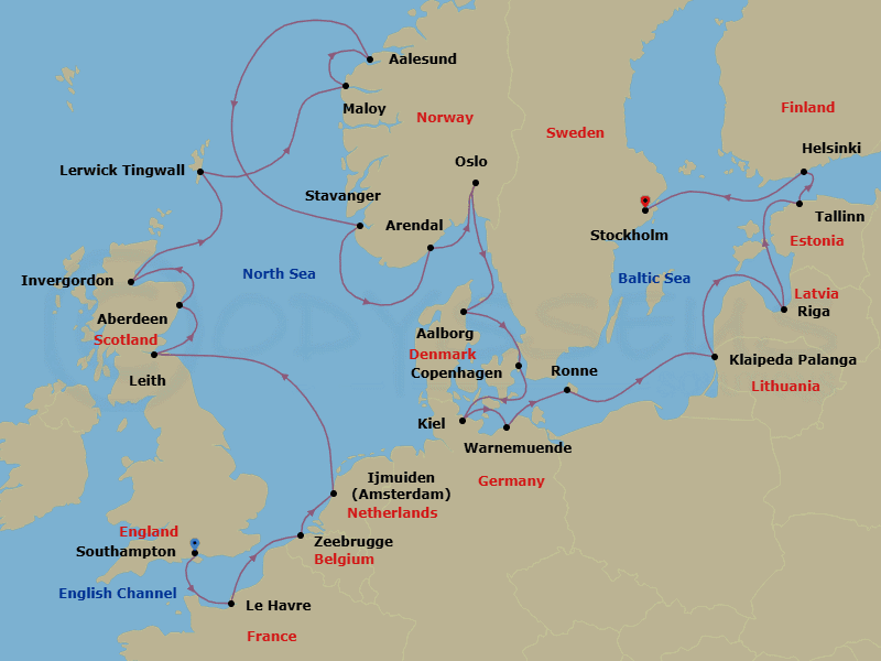 Itinerary map
