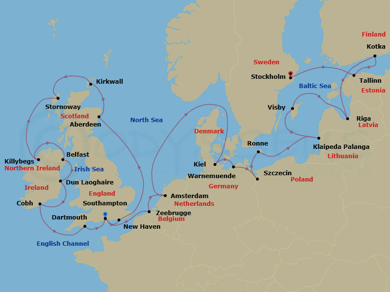 Itinerary map