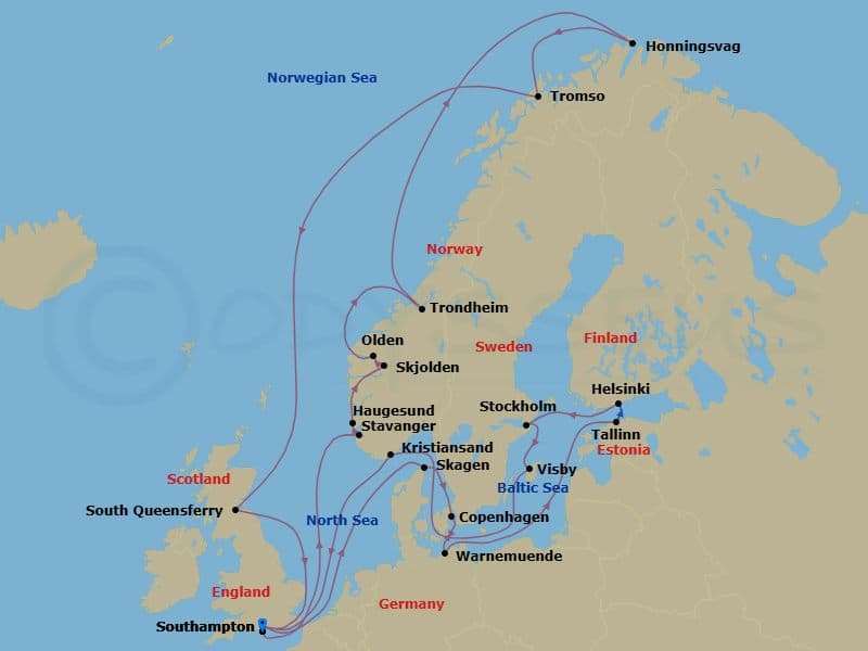 Itinerary map