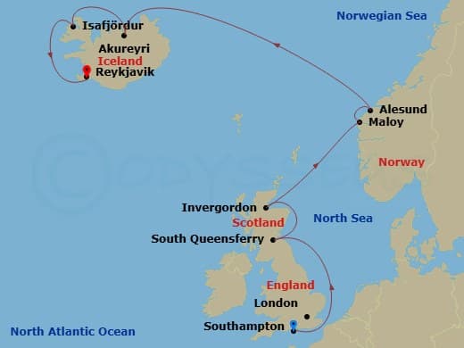 Itinerary map