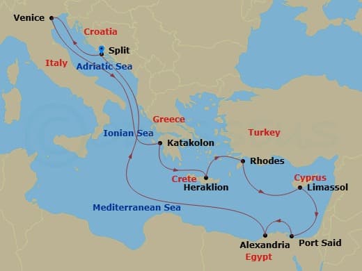 Itinerary map