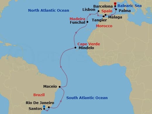 Itinerary map