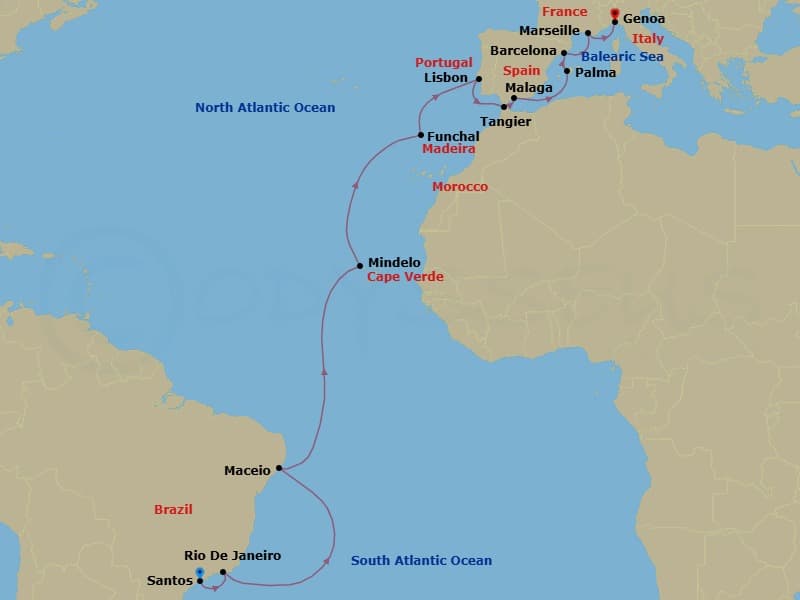 Itinerary map