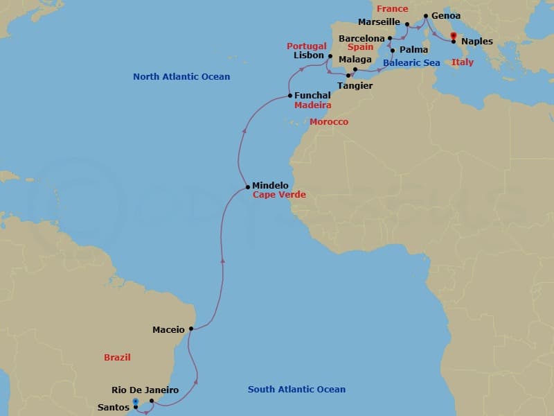 Itinerary map