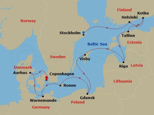 Itinerary map