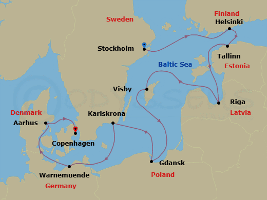 Itinerary map
