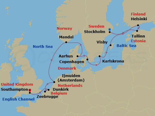 Itinerary map
