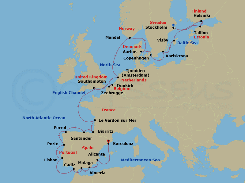Itinerary map