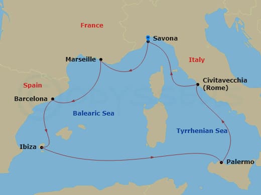 Itinerary map
