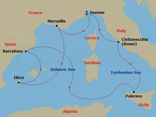 Itinerary map