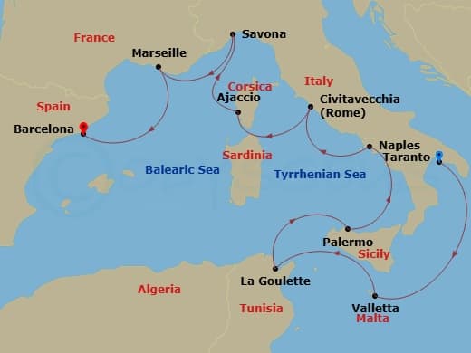 Itinerary map