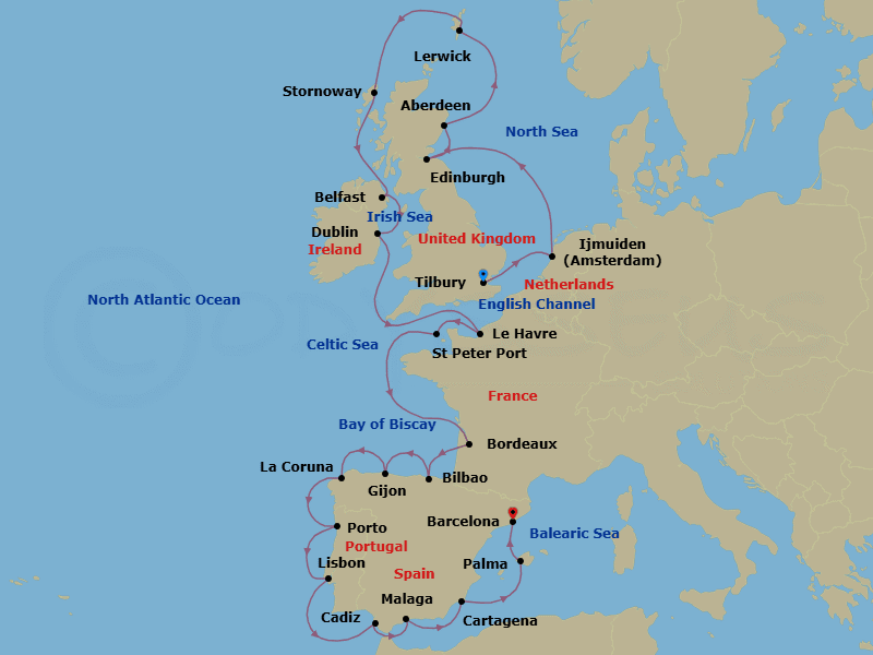 Itinerary map