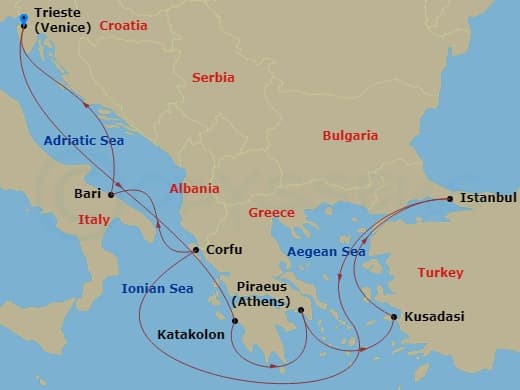 Itinerary map