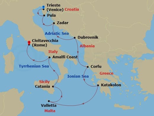 Itinerary map