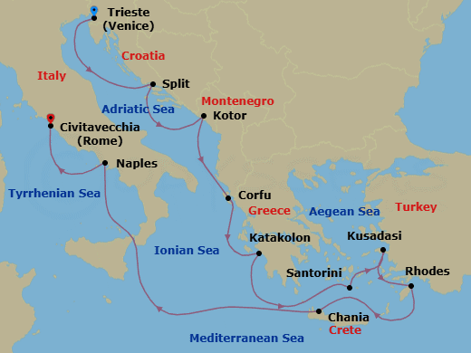 Itinerary map