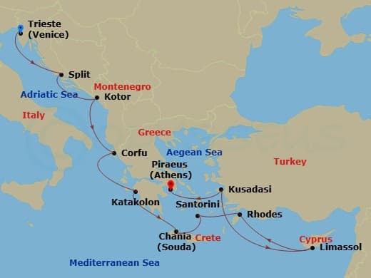 Itinerary map