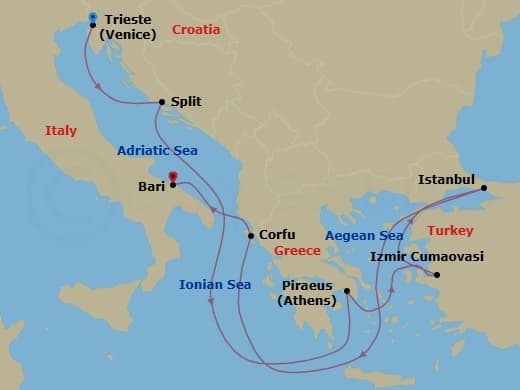Itinerary map