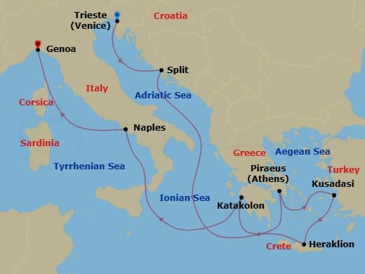 Itinerary map