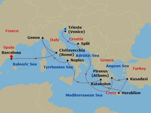 Itinerary map