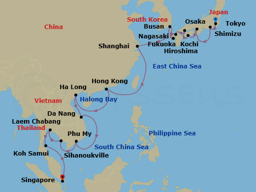 Itinerary map