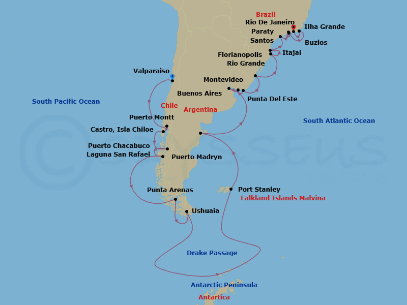 Itinerary map