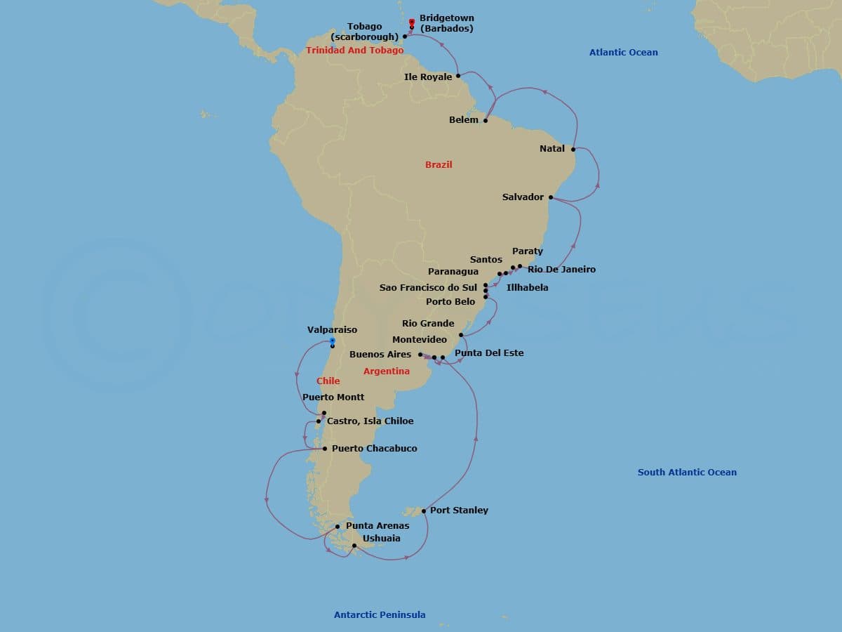 Itinerary map