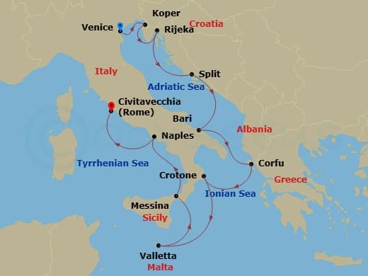 Itinerary map