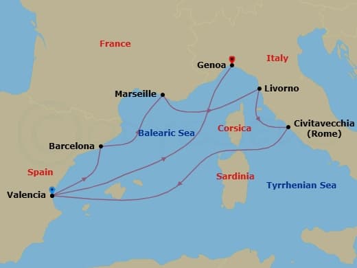Itinerary map