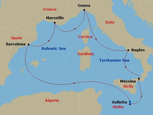 Itinerary map