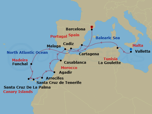 Itinerary map
