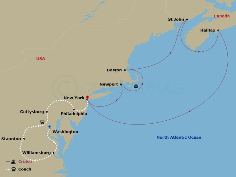 Itinerary map