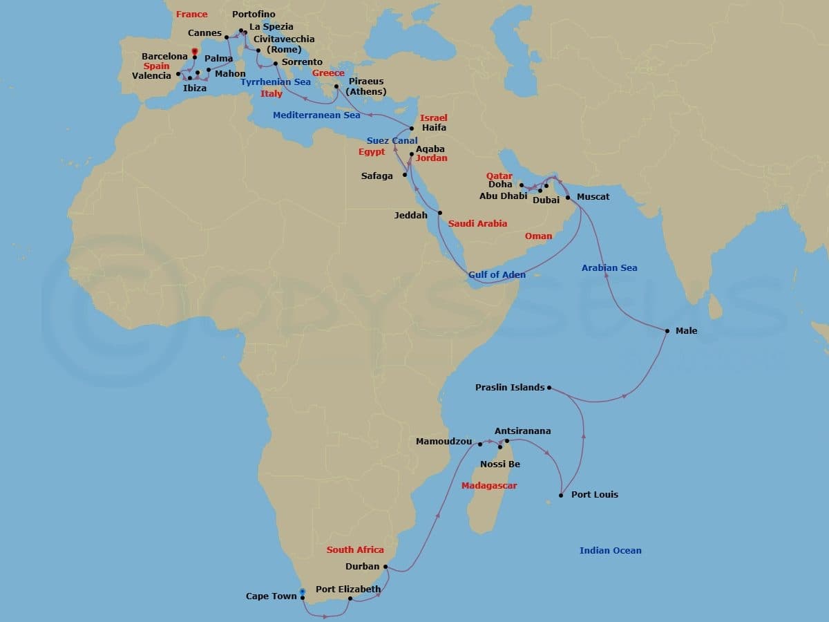 Itinerary map