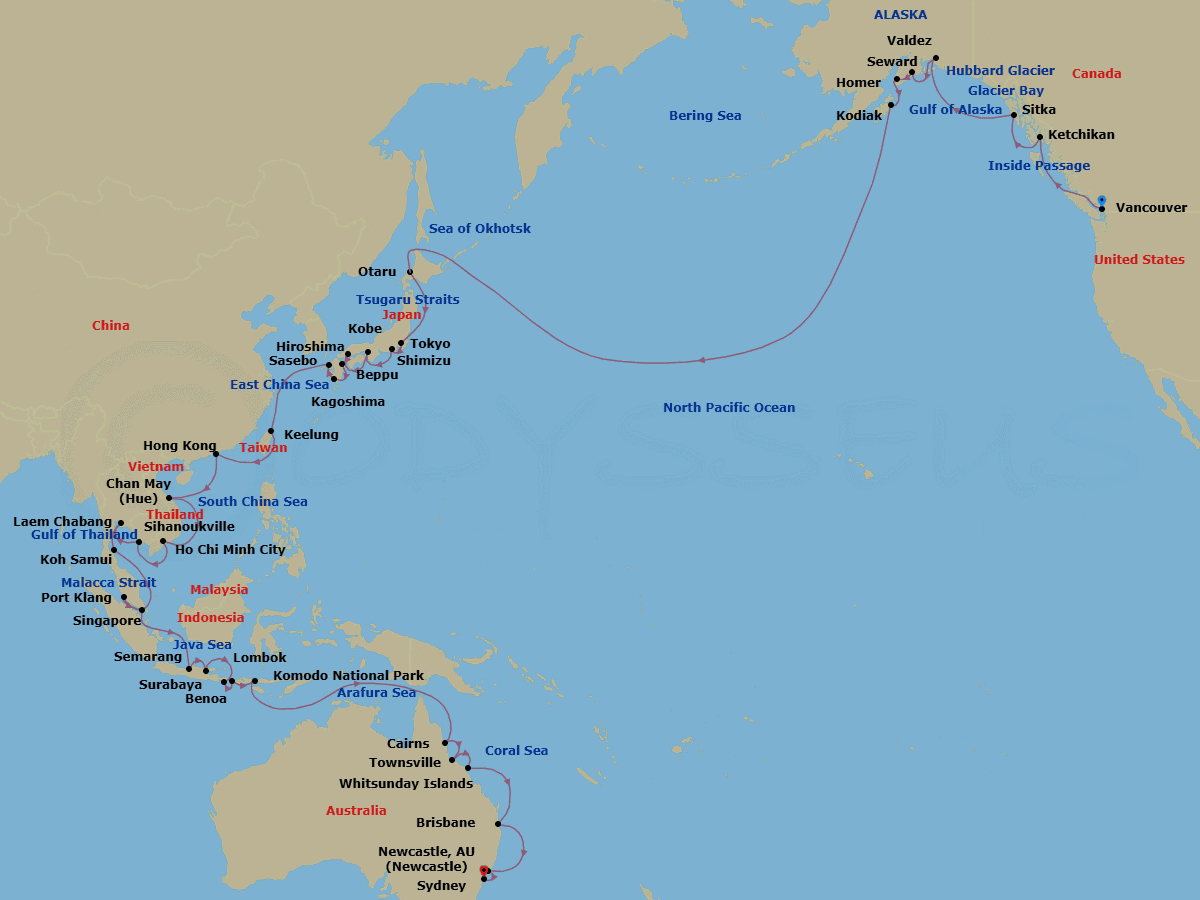 Itinerary map