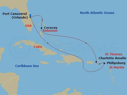 Itinerary map
