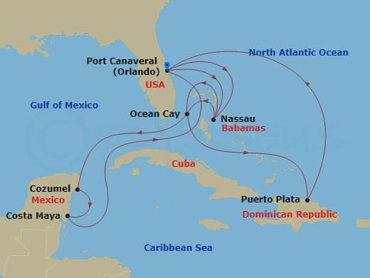 Itinerary map