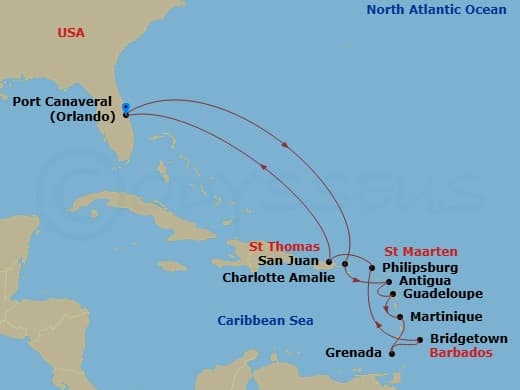 Itinerary map