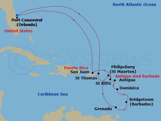 Itinerary map
