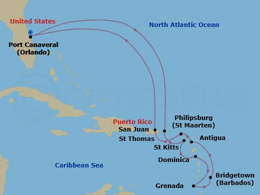 Itinerary map
