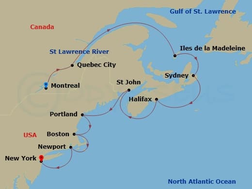 Itinerary map
