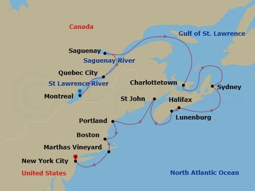 Itinerary map