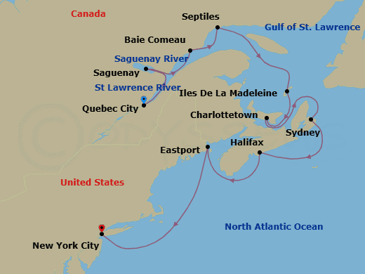 Itinerary map