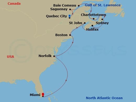 Itinerary map