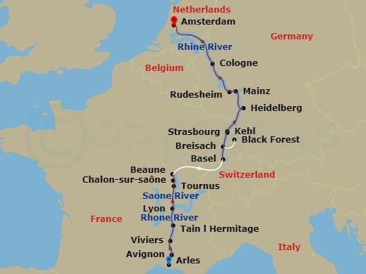 Itinerary map