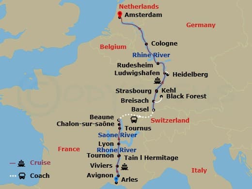 Itinerary map