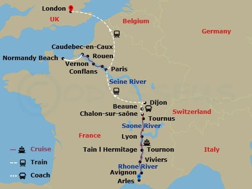 Itinerary map