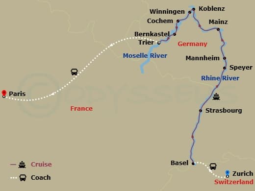 Itinerary map