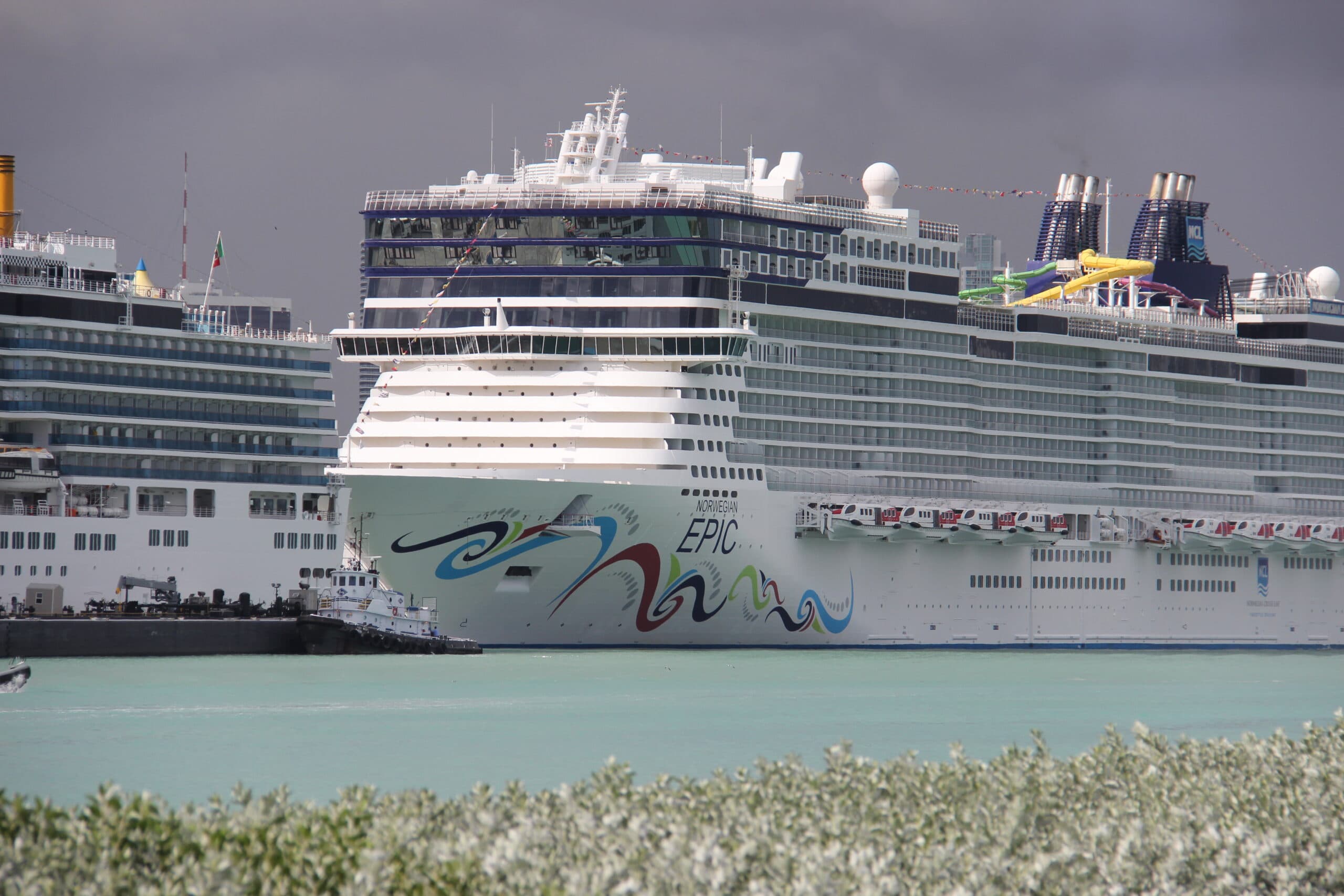 Norwegian Epic cruise ship docked at Port Miami, Florida