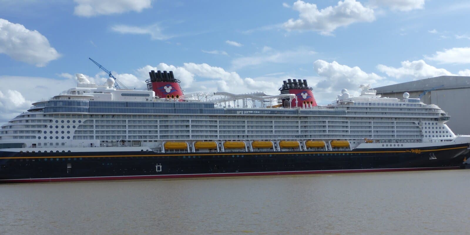 The Disney Destiny cruise ship at Meyer Werft shipyard in Papenburg, Germany, before delivery